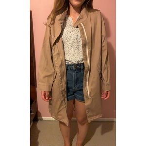 Mauve Oversize Embroidered Trench